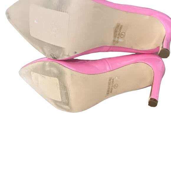 Chase + Chloe Los Angeles Barbie Pink Point Toe Faux Patent Leather Heel size 7 - Picture 9 of 10